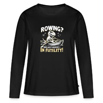Navigation de plaisance Papa Bateau Capitaine Ponton Sailor Croisière - T-shirt manches longues Premium bio Femme - noir - Devant - Julia (174cm)