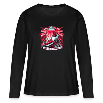 Thérapie par la lumière rouge Thérapie au laser de faible intensité pour le - T-shirt manches longues Premium bio Femme - noir - Devant - Julia (174cm)