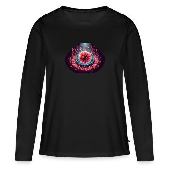 Thérapie par la lumière rouge Thérapie au laser de faible intensité pour le - T-shirt manches longues Premium bio Femme - noir - Devant - Julia (174cm)