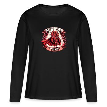 Thérapie par la lumière rouge Thérapie au laser de faible intensité pour le - T-shirt manches longues Premium bio Femme - noir - Devant - Julia (174cm)