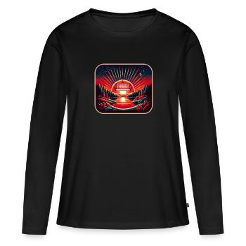 Thérapie par la lumière rouge Thérapie au laser de faible intensité pour le - T-shirt manches longues Premium bio Femme - noir - Devant - Julia (174cm)