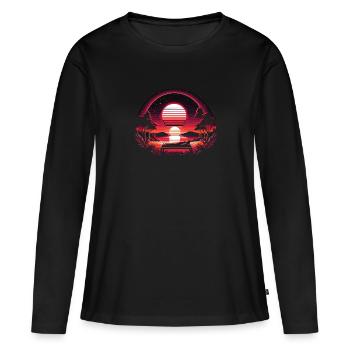 Thérapie par la lumière rouge Thérapie au laser de faible intensité pour le - T-shirt manches longues Premium bio Femme - noir - Devant - Julia (174cm)