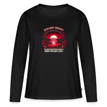 Thérapie par la lumière rouge Thérapie au laser de faible intensité pour le - T-shirt manches longues Premium bio Femme - noir - Devant - Julia (174cm)
