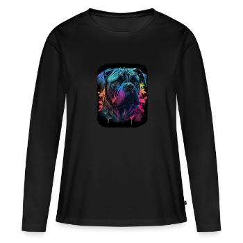Majestätische Cane Corso Porträts Kunst - Frauen Premium Bio Langarmshirt - Schwarz - Vorne - Julia (174cm)