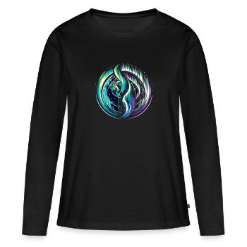 Aurora Aurora Tracker Alaska Wilderness - T-shirt manches longues Premium bio Femme - noir - Devant - Julia (174cm)