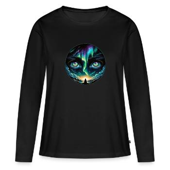 Aurora Aurora Tracker Alaska Wilderness - T-shirt manches longues Premium bio Femme - noir - Devant - Julia (174cm)
