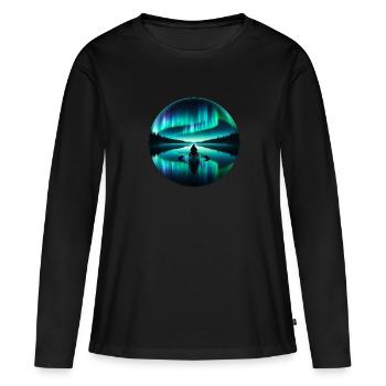 Aurora Aurora Tracker Alaska Wilderness - T-shirt manches longues Premium bio Femme - noir - Devant - Julia (174cm)