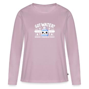 Hydration Drink Water Stay Hydrated Hydration - Frauen Premium Bio Langarmshirt - Altrosa - Vorne - Julia (174cm)
