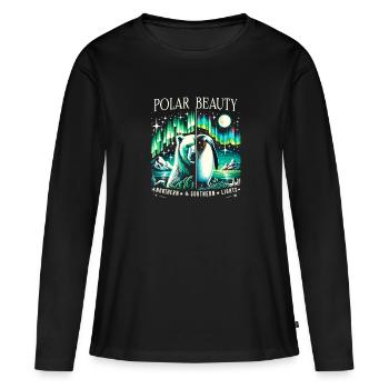 Aurora Aurora Tracker Alaska Wilderness - T-shirt manches longues Premium bio Femme - noir - Devant - Julia (174cm)
