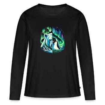 Aurora Aurora Tracker Alaska Wilderness - T-shirt manches longues Premium bio Femme - noir - Devant - Julia (174cm)