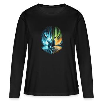 Aurora Aurora Tracker Alaska Wilderness - T-shirt manches longues Premium bio Femme - noir - Devant - Julia (174cm)