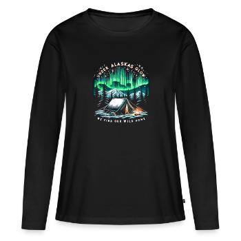Aurora Aurora Tracker Alaska Wilderness - T-shirt manches longues Premium bio Femme - noir - Devant - Julia (174cm)
