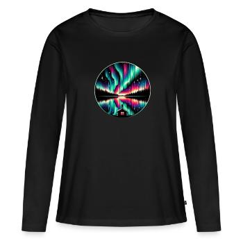 Aurora Aurora Tracker Alaska Wilderness - T-shirt manches longues Premium bio Femme - noir - Devant - Julia (174cm)