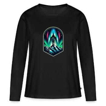 Aurora Aurora Tracker Alaska Wilderness - T-shirt manches longues Premium bio Femme - noir - Devant - Julia (174cm)