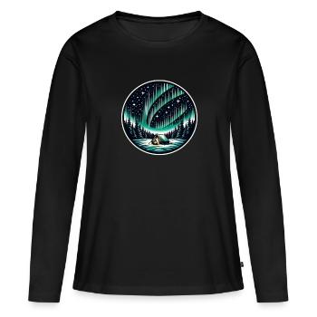 Aurora Aurora Tracker Alaska Wilderness - T-shirt manches longues Premium bio Femme - noir - Devant - Julia (174cm)