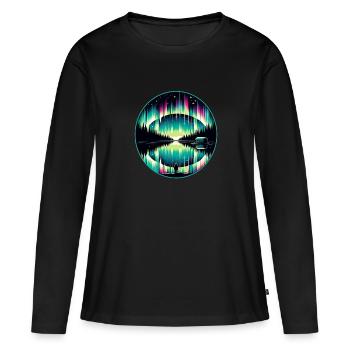 Aurora Aurora Tracker Alaska Wilderness - T-shirt manches longues Premium bio Femme - noir - Devant - Julia (174cm)