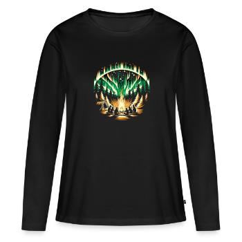 Aurora Aurora Tracker Alaska Wilderness - T-shirt manches longues Premium bio Femme - noir - Devant - Julia (174cm)
