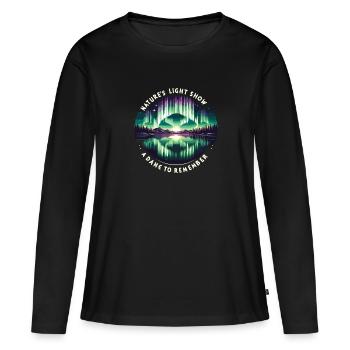 Aurora Aurora Tracker Alaska Wilderness - T-shirt manches longues Premium bio Femme - noir - Devant - Julia (174cm)