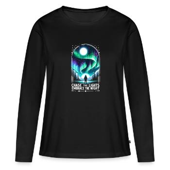 Aurora Aurora Tracker Alaska Wilderness - T-shirt manches longues Premium bio Femme - noir - Devant - Julia (174cm)