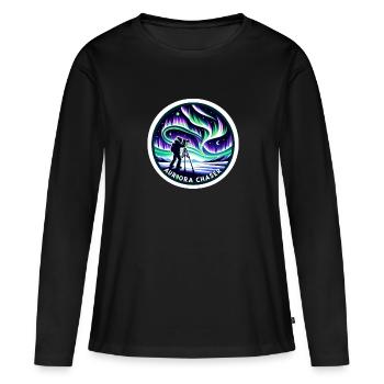 Aurora Aurora Tracker Alaska Wilderness - T-shirt manches longues Premium bio Femme - noir - Devant - Julia (174cm)