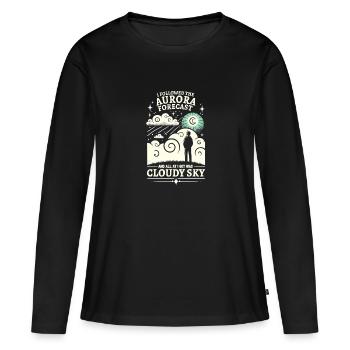 Aurora Aurora Tracker Alaska Wilderness - T-shirt manches longues Premium bio Femme - noir - Devant - Julia (174cm)