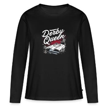 Derby de démonstration Derby de démolition Derby de démolition - T-shirt manches longues Premium bio Femme - noir - Devant - Julia (174cm)