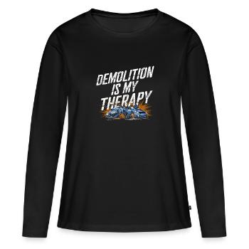 Derby de démonstration Derby de démolition Derby de démolition - T-shirt manches longues Premium bio Femme - noir - Devant - Julia (174cm)