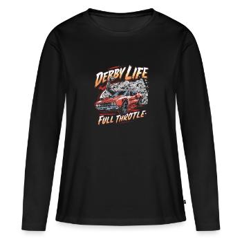 Derby de démonstration Derby de démolition Derby de démolition - T-shirt manches longues Premium bio Femme - noir - Devant - Julia (174cm)