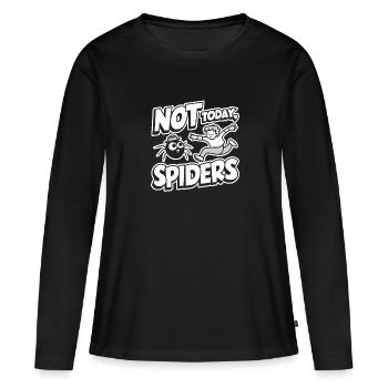 Sensibilisation à l’arachnophobie drôle, phobie des araignées - T-shirt manches longues Premium bio Femme - noir - Devant - Julia (174cm)