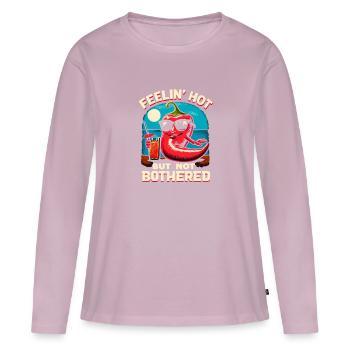 Amateurs de cuisine épicée, Chili Peppers Chef - T-shirt manches longues Premium bio Femme - rose poudré - Devant - Julia (174cm)