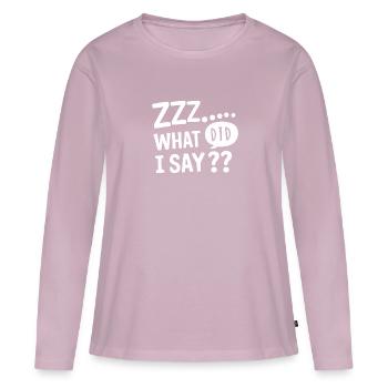 Speaking in Sleep, Somniloquy, Speaking in Sleep - Women's Premium Organic Long Sleeve Shirt - dusky pink - Front - Julia (174cm)
