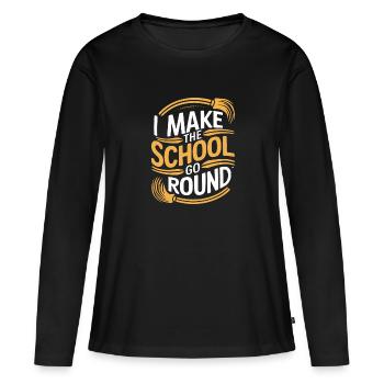 Administrateurs de l’école Personnel de l’école Gardiens - T-shirt manches longues Premium bio Femme - noir - Devant - Julia (174cm)