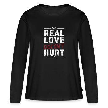 Sensibilisation à la violence conjugale - T-shirt manches longues Premium bio Femme - noir - Devant - Julia (174cm)