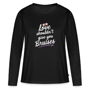 Sensibilisation à la violence conjugale - T-shirt manches longues Premium bio Femme - noir - Devant - Julia (174cm)