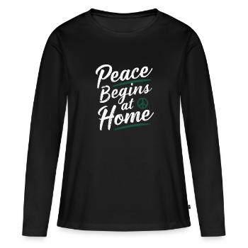 Sensibilisation à la violence conjugale - T-shirt manches longues Premium bio Femme - noir - Devant - Julia (174cm)