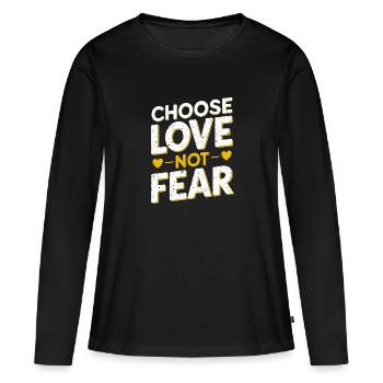 Sensibilisation à la violence conjugale - T-shirt manches longues Premium bio Femme - noir - Devant - Julia (174cm)
