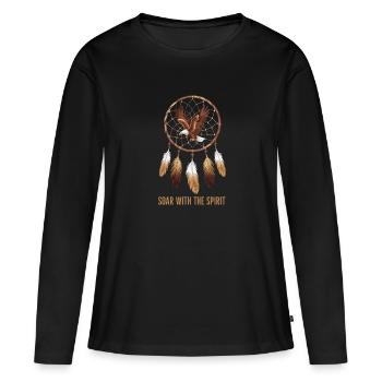 Attrape-rêves Attrape-rêves spirituel bohème - T-shirt manches longues Premium bio Femme - noir - Devant - Julia (174cm)