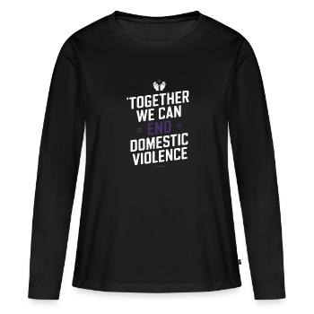 Sensibilisation à la violence domestique - T-shirt manches longues Premium bio Femme - noir - Devant - Julia (174cm)