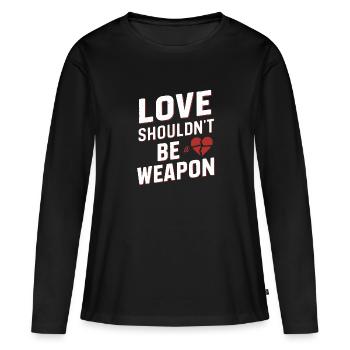 Sensibilisation à la violence domestique - T-shirt manches longues Premium bio Femme - noir - Devant - Julia (174cm)