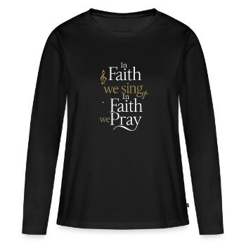 Musique chorale Chant religieux Musique confessionnelle - T-shirt manches longues Premium bio Femme - noir - Devant - Julia (174cm)