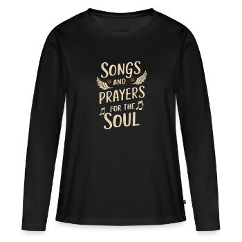 Musique chorale Chant religieux Musique confessionnelle - T-shirt manches longues Premium bio Femme - noir - Devant - Julia (174cm)