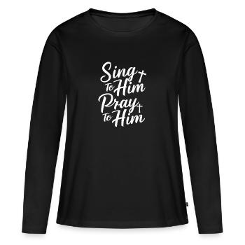 Musique chorale Chant religieux Musique confessionnelle - T-shirt manches longues Premium bio Femme - noir - Devant - Julia (174cm)