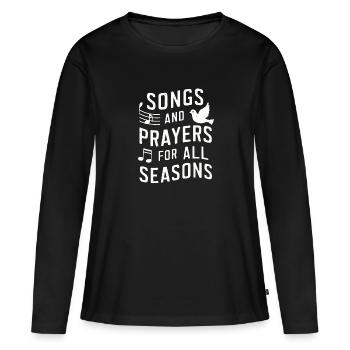 Musique chorale Chant religieux Musique confessionnelle - T-shirt manches longues Premium bio Femme - noir - Devant - Julia (174cm)