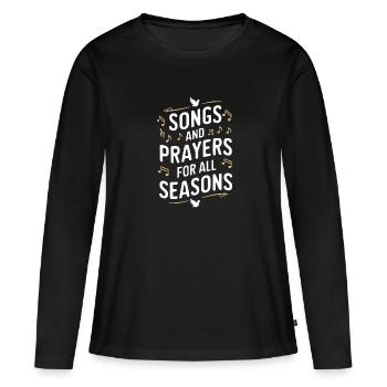 Musique chorale Chant religieux Musique confessionnelle - T-shirt manches longues Premium bio Femme - noir - Devant - Julia (174cm)