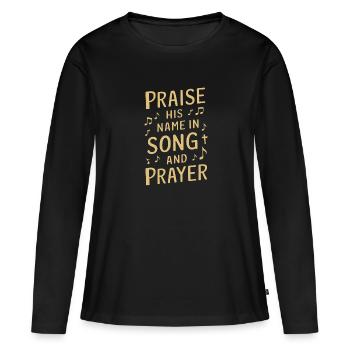 Musique chorale Chant religieux Musique confessionnelle - T-shirt manches longues Premium bio Femme - noir - Devant - Julia (174cm)