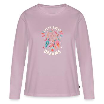 Attrape-rêves Attrape-rêves spirituel bohème - T-shirt manches longues Premium bio Femme - rose poudré - Devant - Julia (174cm)
