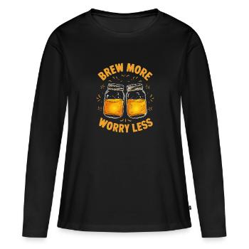 Benefits of Kombucha for Brewer Maker Tea Lover - Women's Premium Organic Long Sleeve Shirt - black - Front - Julia (174cm)