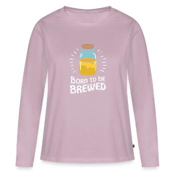 Benefits of Kombucha for Brewer Maker Tea Lover - Women's Premium Organic Long Sleeve Shirt - dusky pink - Front - Julia (174cm)