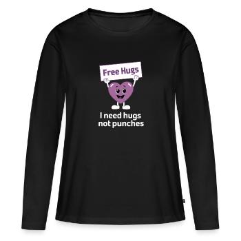 Sensibilisation à la violence domestique - T-shirt manches longues Premium bio Femme - noir - Devant - Julia (174cm)