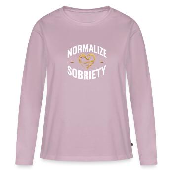 Genesung Nach Alkoholabhängigkeit Nüchternheit Aa - Frauen Premium Bio Langarmshirt - Altrosa - Vorne - Julia (174cm)